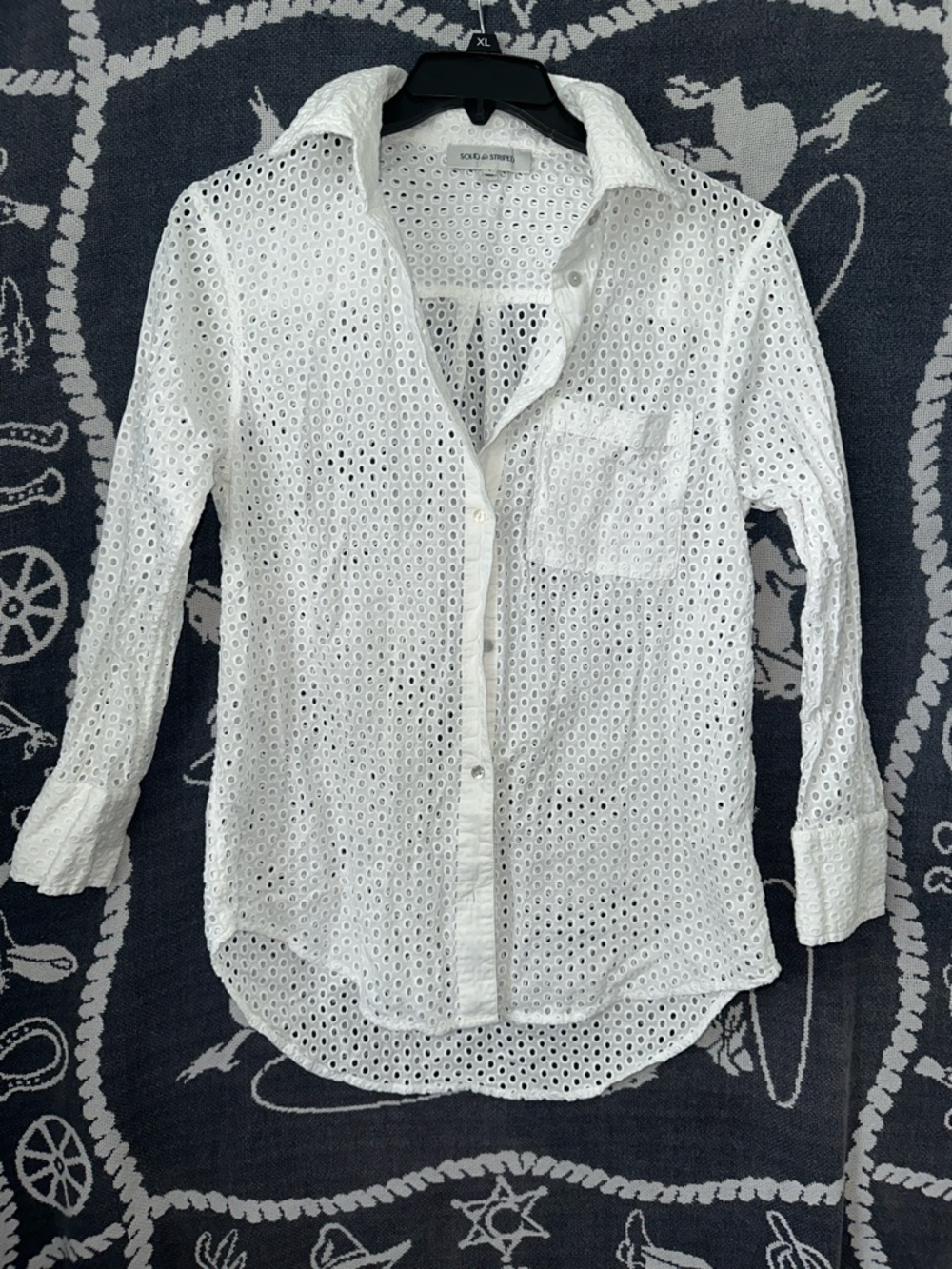 SOLID & STRIPED White Eyelet Button-Down Shirt